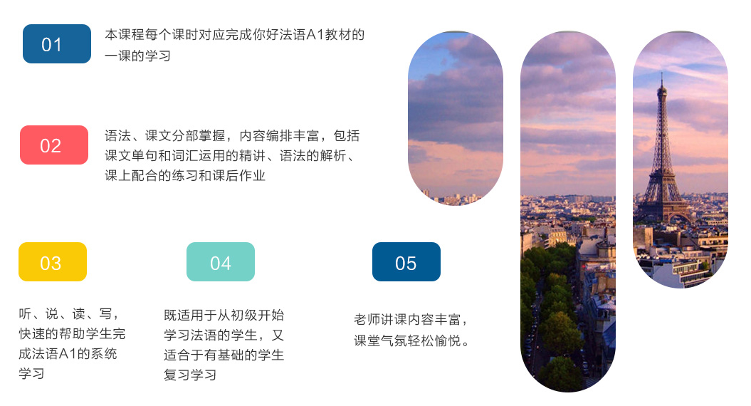 法语A1课程教学场景