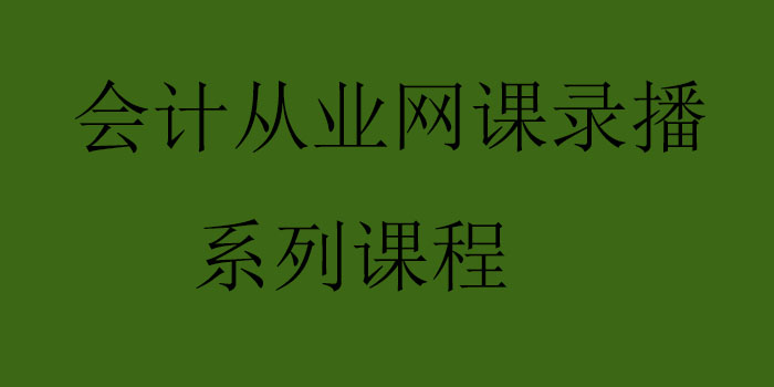 会计从业网课录播系列课程