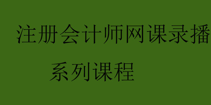 注册会计师网课录播系列课程