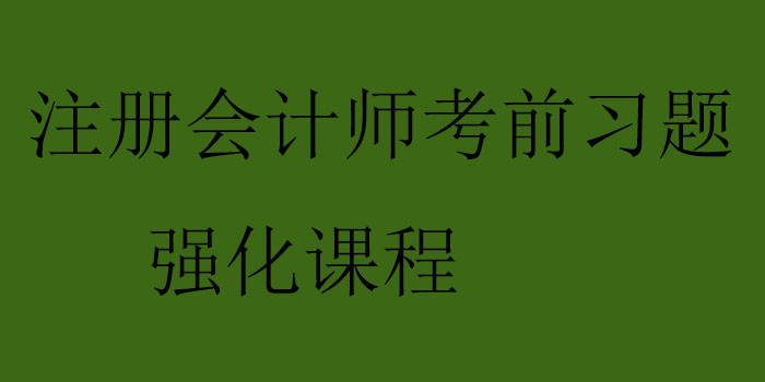 注册会计师考前习题强化课程