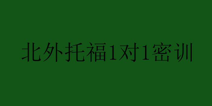 北外托福1对1密训课程