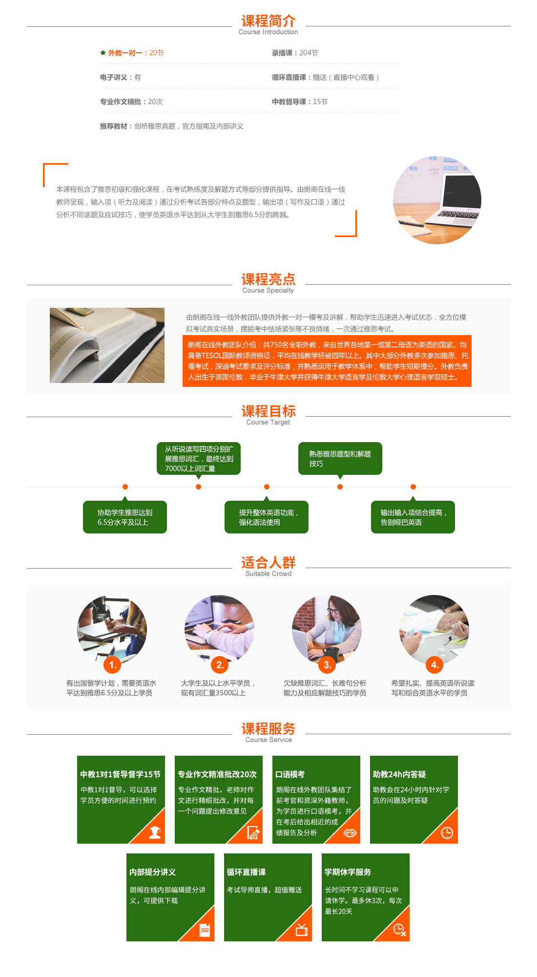 雅思強化課程體系