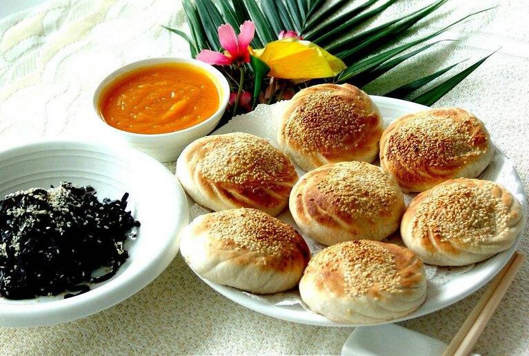 武大郎烧饼制作现场