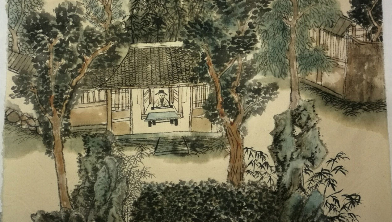 国画教学现场