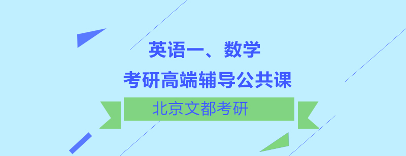 英语一数学考研高端辅导公共课