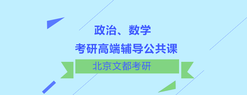 政治数学考研高端辅导公共课