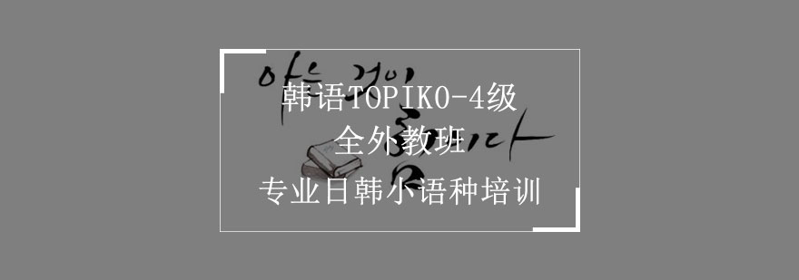 韩语TOPIK04级全外教班