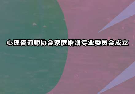 广东省心理咨询师协会家庭婚姻专业委员会成立