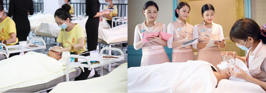 美容实操教学现场