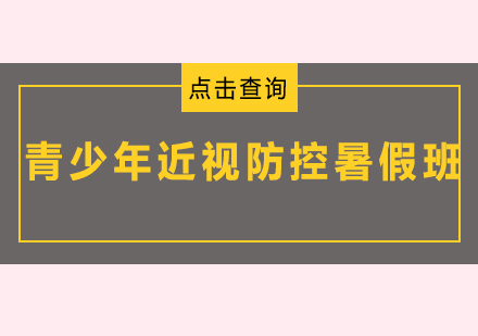 广州青少年近视防控暑假班