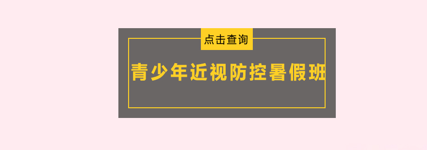 广州青少年近视防控暑假班