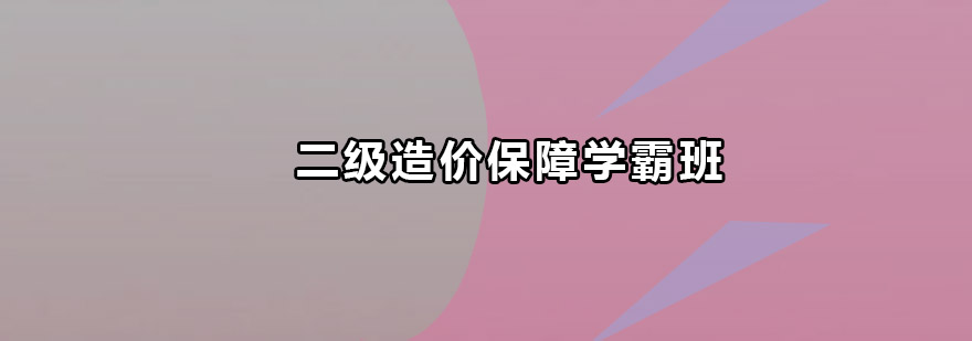 深圳二级造价工程师保障学霸班