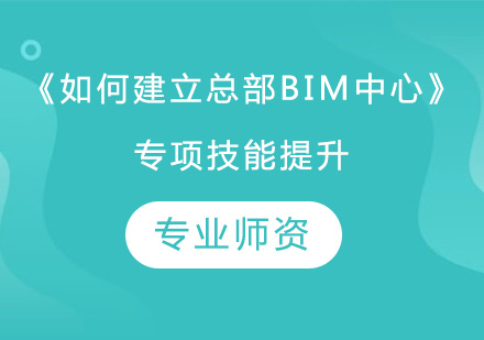 《如何建立总部BIM中心》专项技能提升培训班