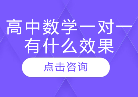 高中数学一对一有什么效果