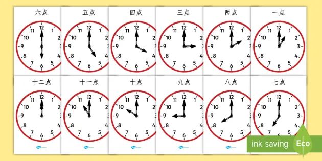钟表教学示意图