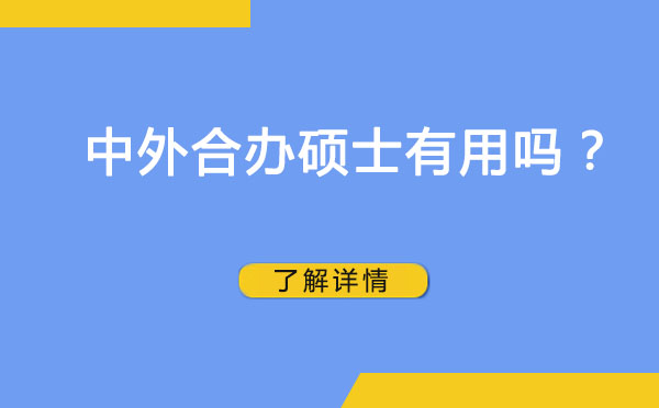 中外合办硕士有用吗？