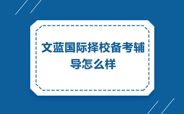 北京文蓝国际择校备考辅导怎么样