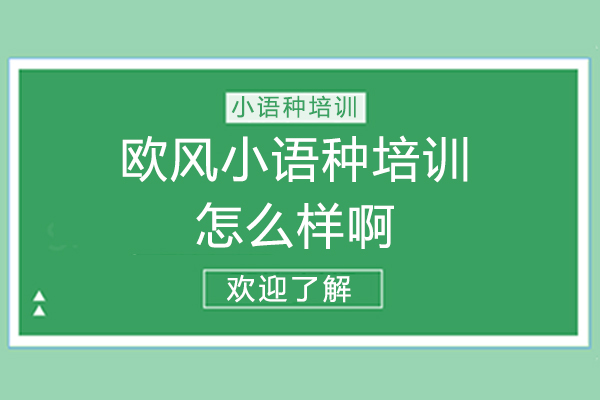 欧风小语种培训怎么样啊