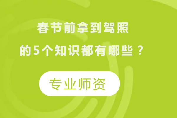 春节前考取驾照的五大核心要点解析