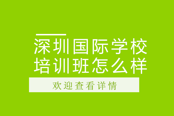 深圳国际学校培训班怎么样