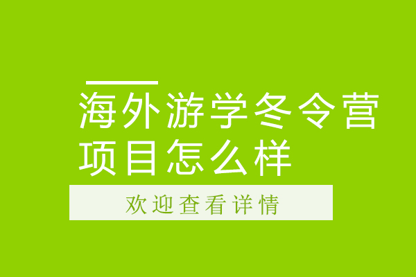 海外游学冬令营项目怎么样