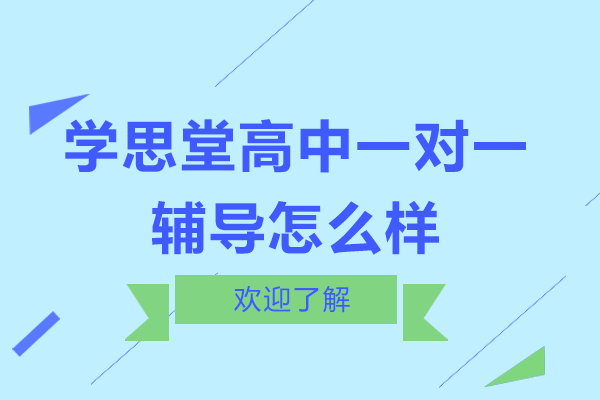 上海学思堂高中一对一辅导怎么样