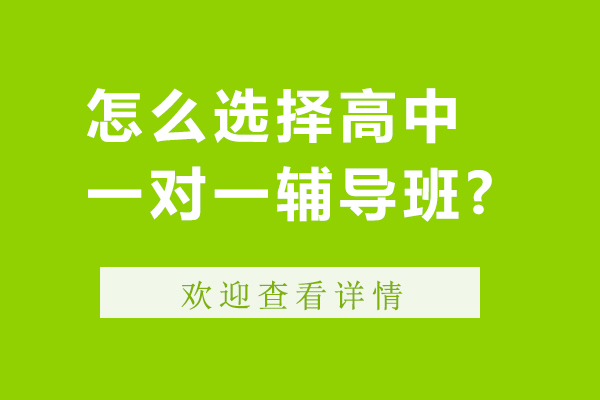 怎么选择高中一对一辅导班?