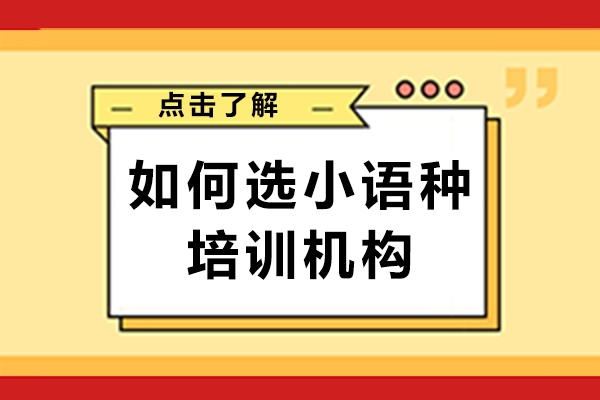 如何选小语种培训机构