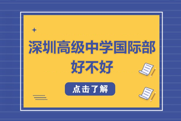 深圳高级中学国际部好不好