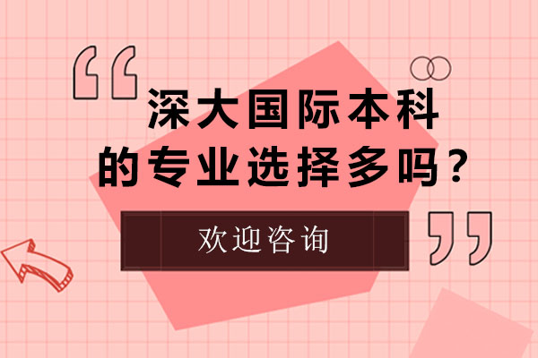 深大国际本科的专业选择多吗？