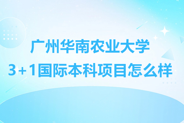 广州华南农业大学3+1国际本科项目怎么样