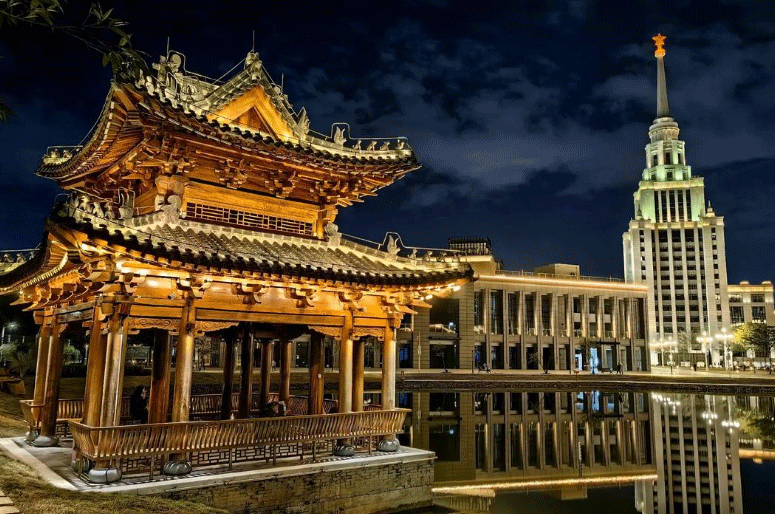 学校夜景