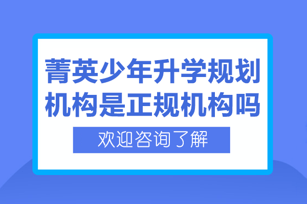 深圳菁英少年升学规划机构是正规机构吗