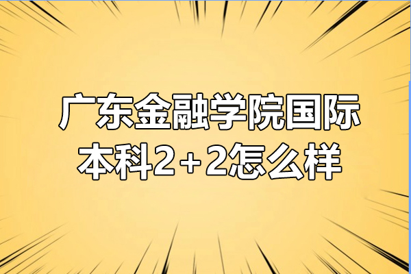 广东金融学院国际本科2+2怎么样