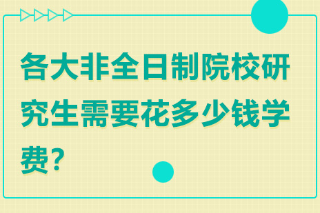 各大非全日制院校研究生需要花多少钱学费？