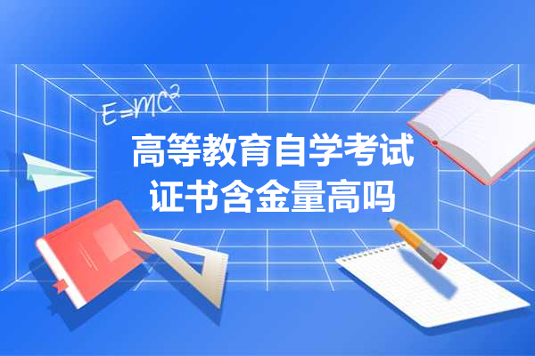 高等教育自学考试证书含金量高吗