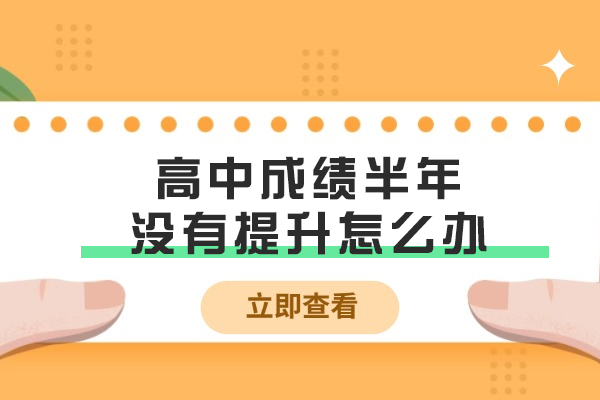 高中成绩半年没有提升怎么办