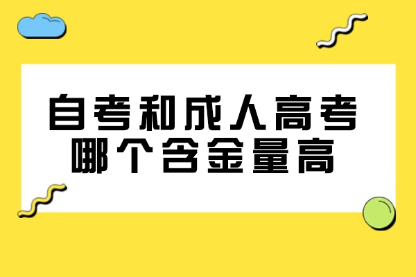 自考和成人高考哪个含金量高