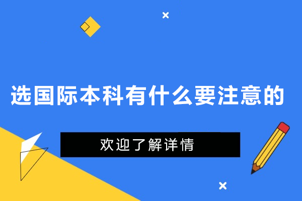 选国际本科有什么要注意的