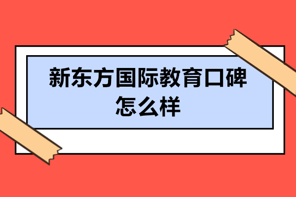 深圳新东方国际教育口碑怎么样