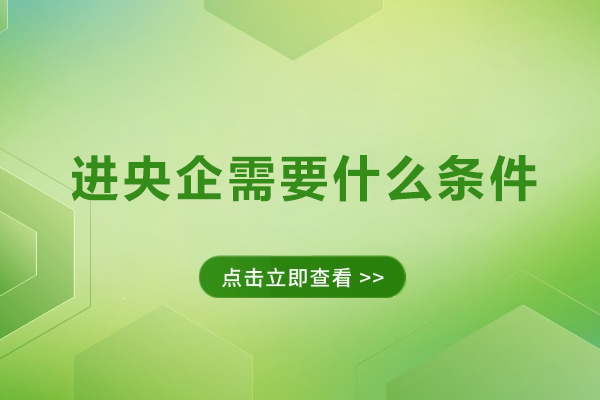 进央企需要什么条件
