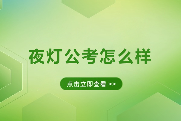 夜灯公考怎么样