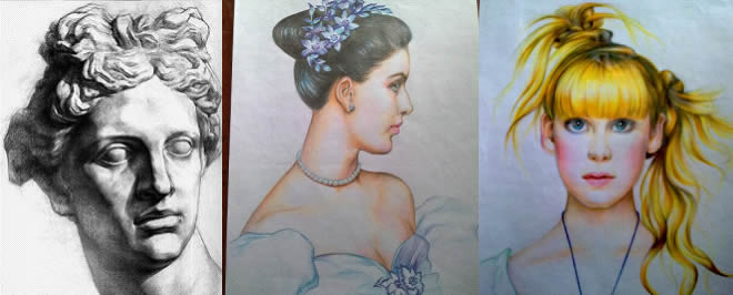 素描彩铅教学现场