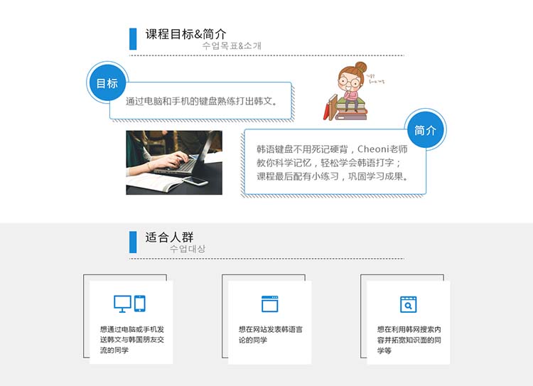 韩语打字教学实景
